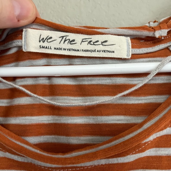 Free People WE THE FREE Striped Orange Halo Copper Combo Top lightweight small - Picture 3 of 4